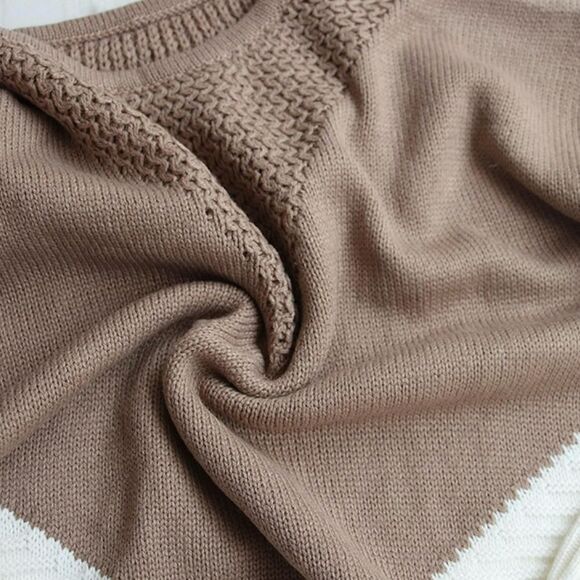 Women’s Chevron Pattern Crewneck Long Sleeve Knitted Pullover Sweater Size L NWT - Picture 5 of 7